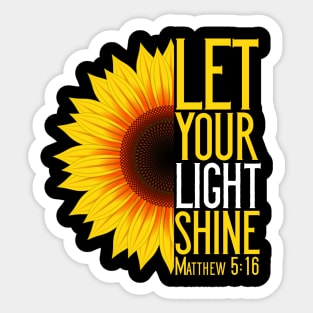 Let Your Light Shine Matthew 5:16 Christian T-Shirt Sticker